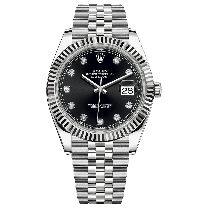 Rolex_126334_Datejust_41mm_White_Gold_Steel_Black_Diamond_Dial_Fluted_Bezel_Jubilee rolex 126334 datejust 41mm white gold steel black diamond dial fluted bezel jubilee